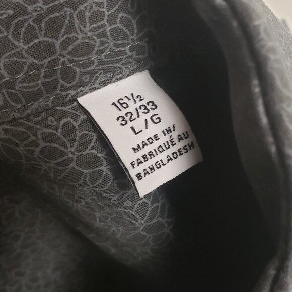 Calvin Klein Gray Button-up Floral Long Sleeves Men's Shirt Sz L - Picture 4 of 8